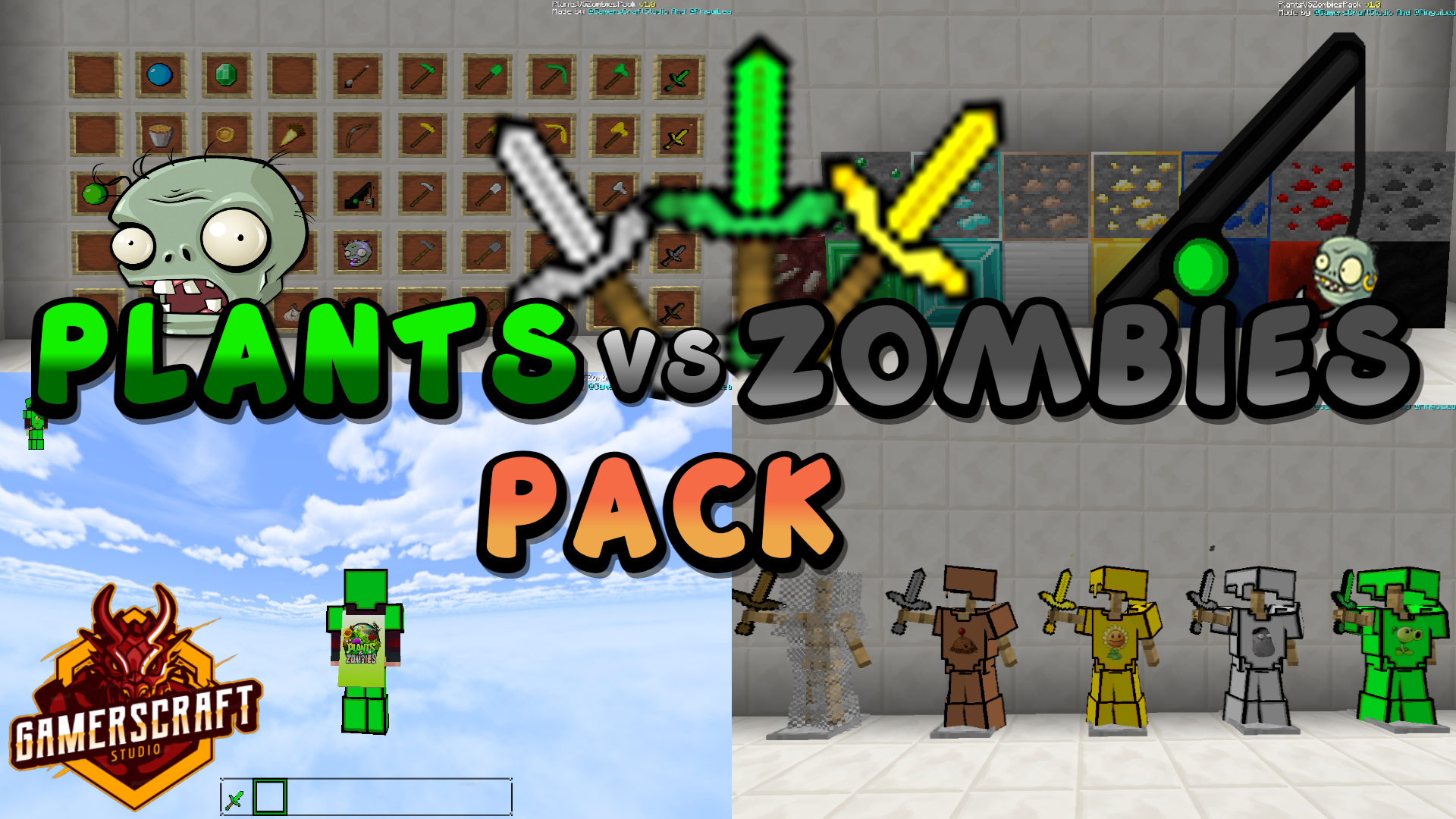 Plants VS Zombies Pack. | For  Bedrock & Java Edition